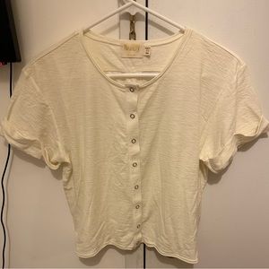 Anthropologie Cream Shirt with Buttons